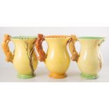 Six Burleigh ware moulded jugs with decorative handles - Squirrels and Rabbits (6).