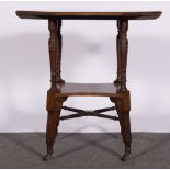 Edwardian mahogany octagonal occasional table, inlaid fruitwood roundel, boxwood stringing,