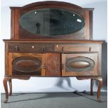 A mahogany mirror backed sideboard, two frieze drawers,