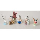 Collection of small Japanese porcelain bird models; and other items of small china.