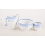 A 19th century Copeland twelve-piece child's blue and white printware tea/coffee set.