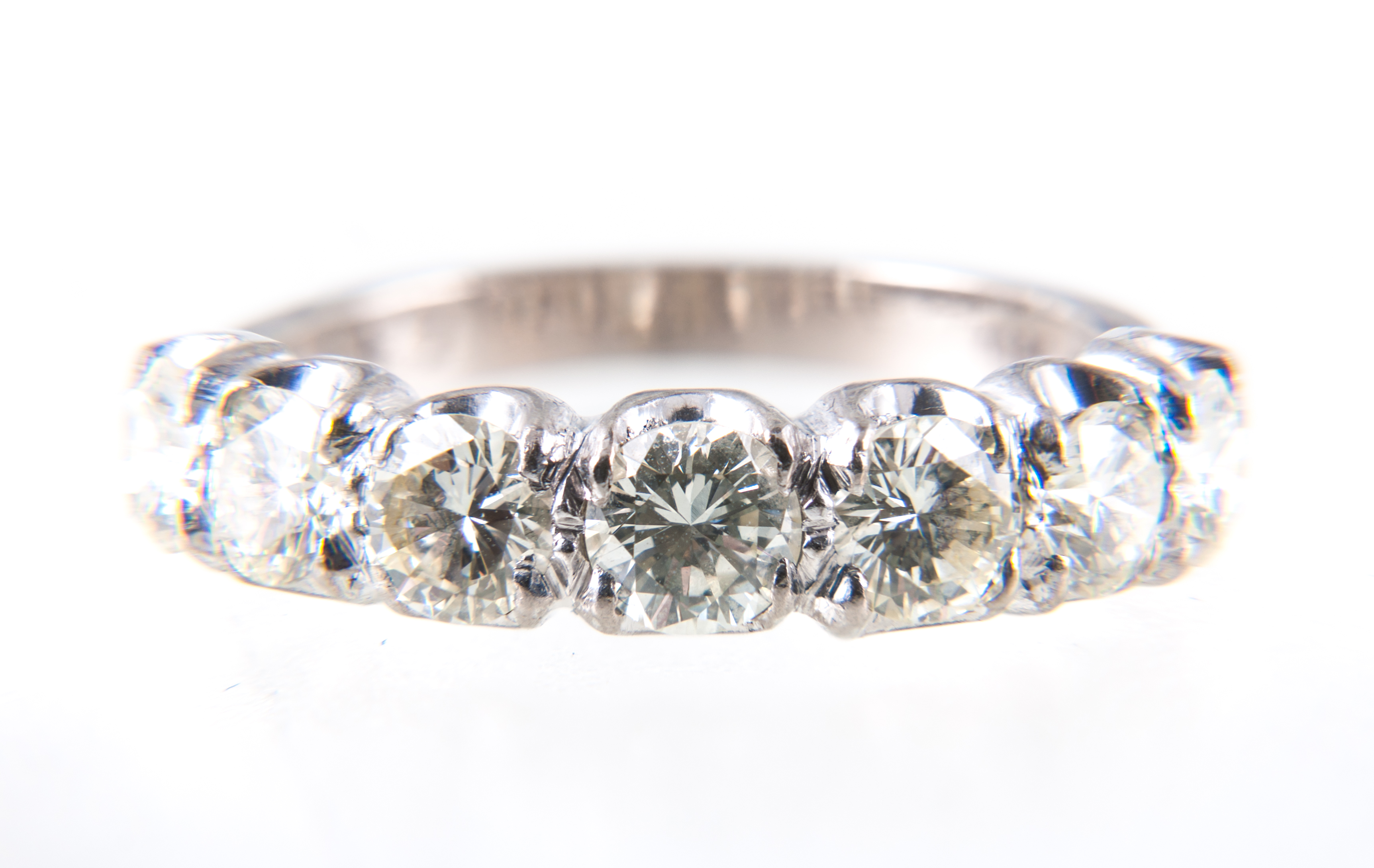 A diamond seven stone half eternity ring, the brilliant cut stones, slightly graduating in size, - Image 2 of 2