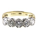 A diamond five stone half hoop ring,