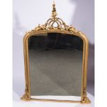 Victorian over mantel mirror, arched plate,