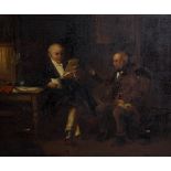 Manner of Walter Dendy Sadler, 'The Solicitor's Office', indistinctly signed, oil on relined canvas,