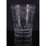 Masonic interest; Regency tumbler, engraved with Masonic emblems and monogram JW, over cut flutes,