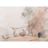 Charles Robinson, The Slave Market, signed, watercolour, 29cm x 40cm.