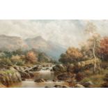 William Henry Mander, Valley of Ffestiniog, oil on canvas laid on board, circa 1907, signed,