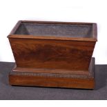 Regency mahogany sarcophagus shape cellaret, tapering rectangular form,