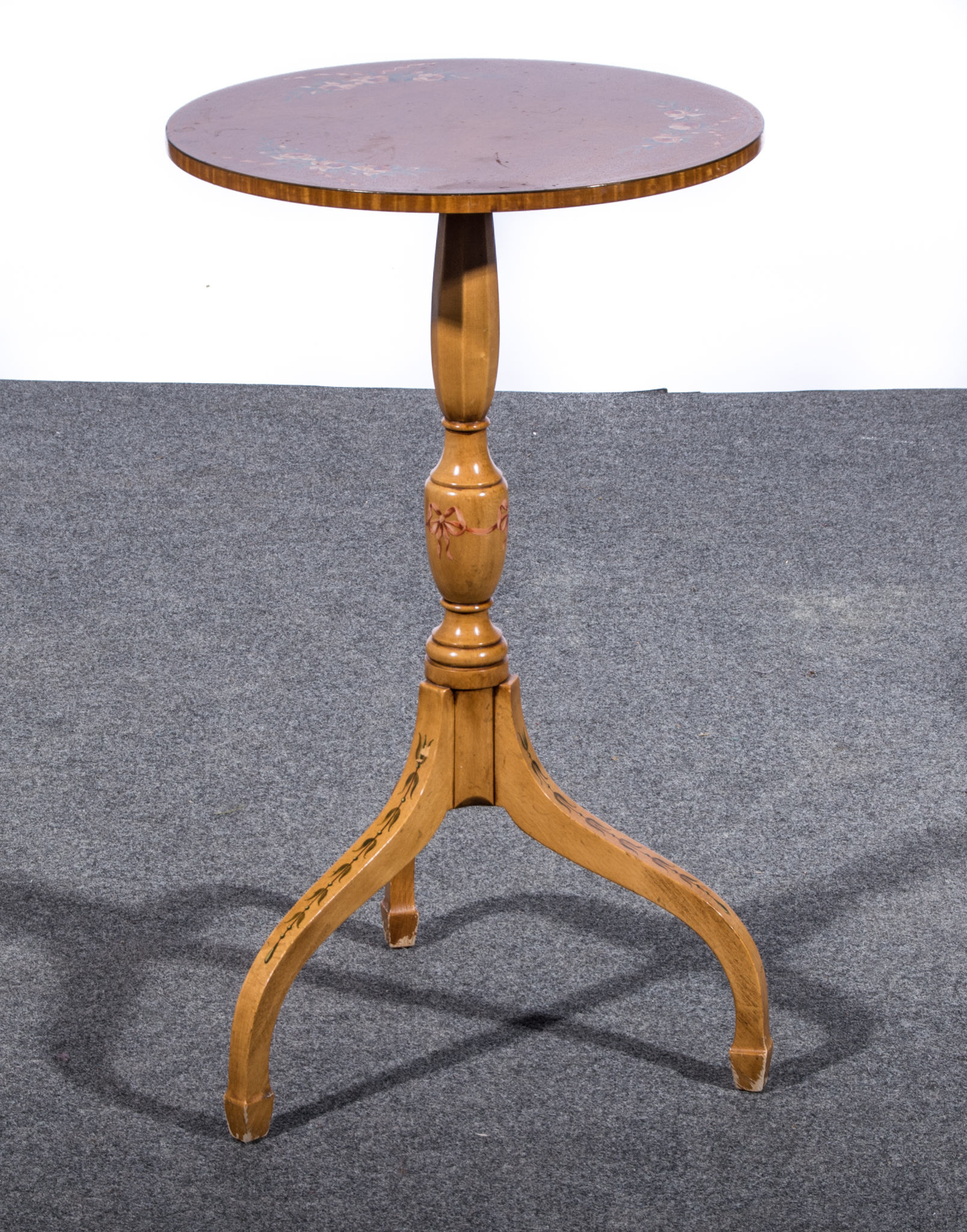 George III style satin walnut and satin beech tripod table, by Restall, Brown & Clennell,