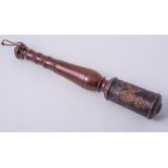 William IV turned wood truncheon, painted cylindrical section with crest, W IV R and initials BE,