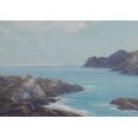 Frederick John Widgery, Coastal Inlet, signed, gouache, 24cm x 34cm.