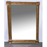 Victorian style gilt composition wall mirror, rectangular plate,