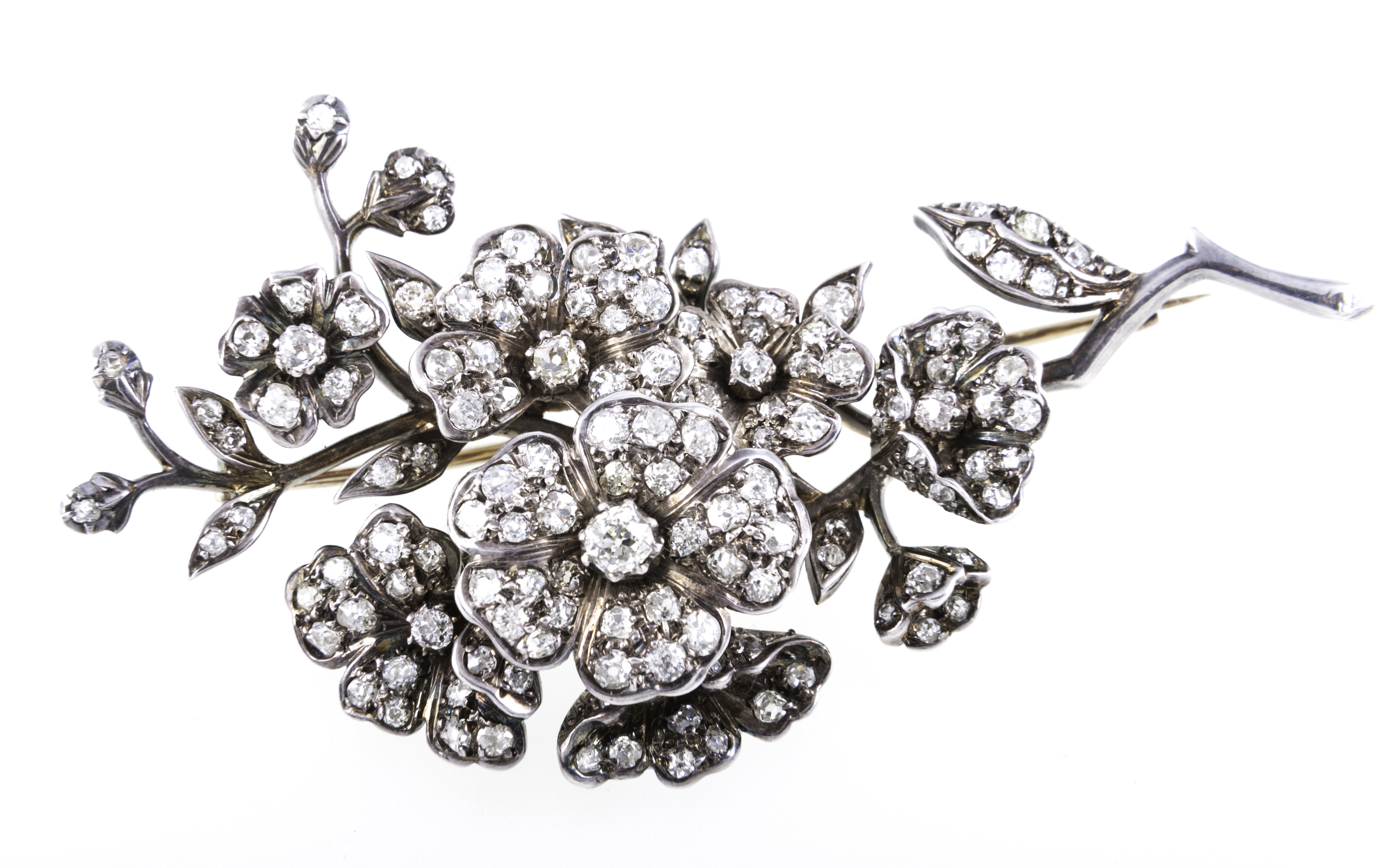 A diamond set brooch,