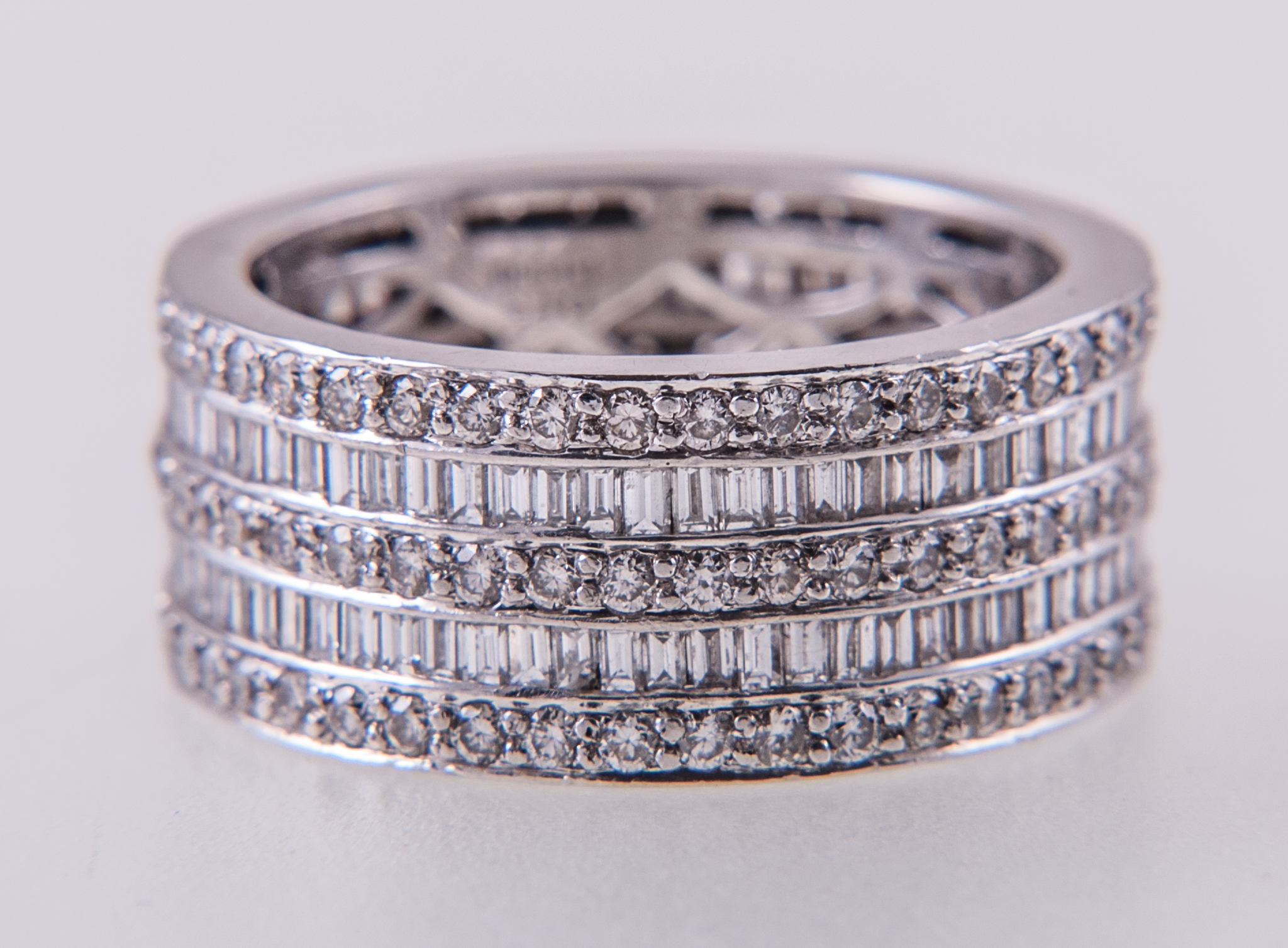 A diamond five band full eternity ring,