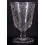 Masonic interest; Victorian bucket bowl rummer, dated 1842, engraved with Masonic symbols,