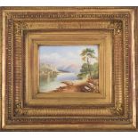 J. E. Savage, Lakeland landscape, painted enamel panel, 12 x 14cm.