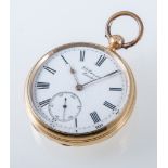 J W Benson - 18 carat yellow gold open face pocket watch,