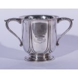 A late Victorian silver presentation loving cup, by Hawksworth Eyre & Co.