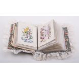 A collection of French and other silk greetings cards, approximately thirty-nine.