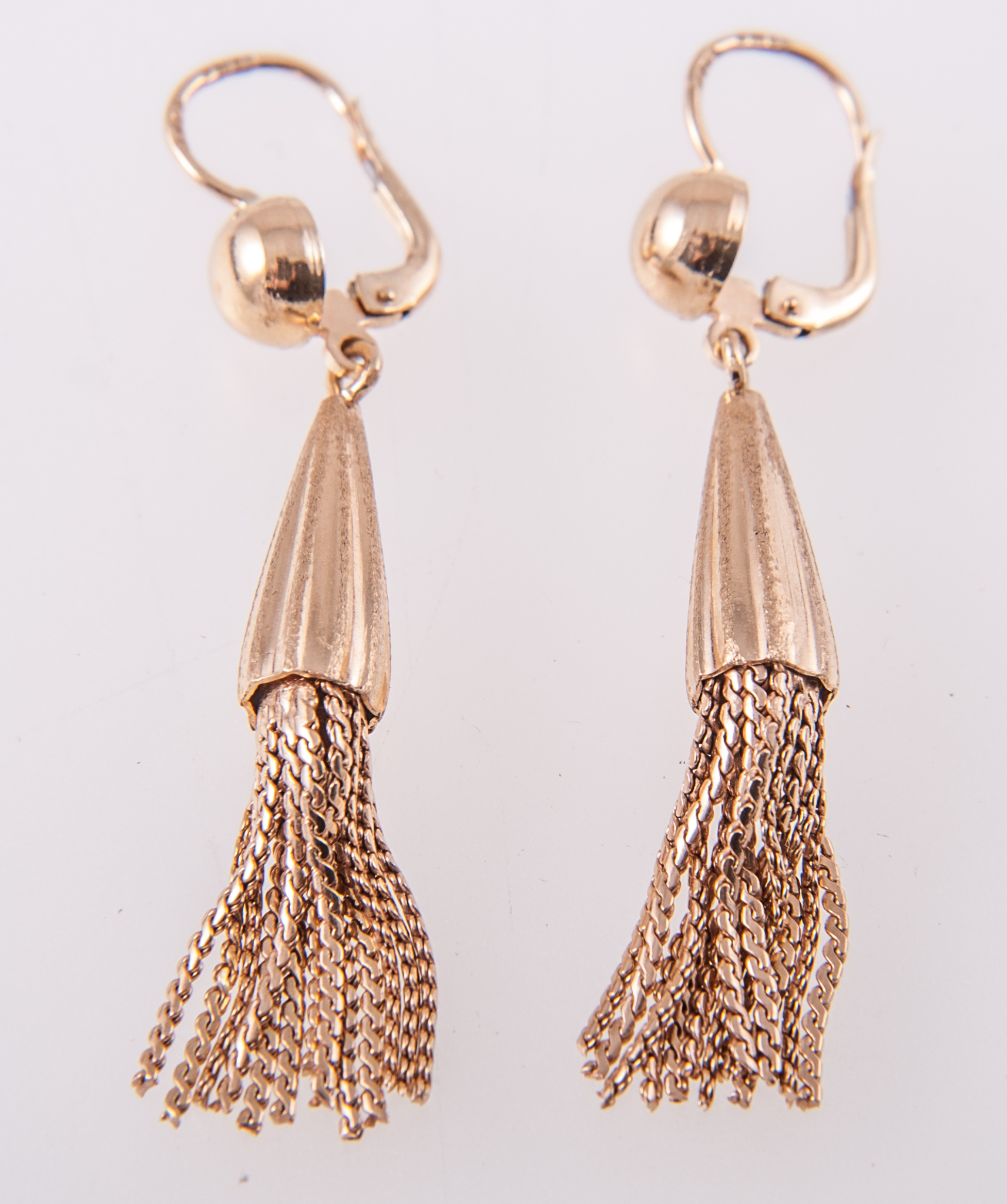 A pair of tassel drop earrings,