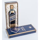 Scotch Whisky: Johnnie Walker Blue Label in a gift box.