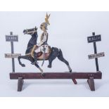 Painted and articulated wooden figure of the Kaiser on horseback, Berlin to Paris 1914,