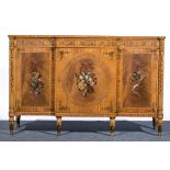 George III style satinwood and mahogany credenza, by Restall, Brown & Clennell,