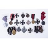 German medals; Iron Cross (6), Cross of Honour 1914 1918 (3),