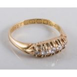 A Victorian 18 carat yellow gold diamond half hoop ring,