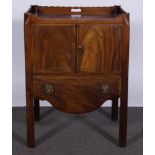 A 19th century mahogany two door night commode,