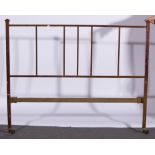 Brass bed frame, square section, 137cm wide.