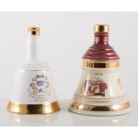 Bells Whisky decanters, three full,