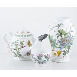 Portmeirion, 'Botanic Garden', six place setting tea service, (five plates), vase, teapot,