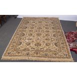 Ivory ground Kashmir rug, with all over Ziegler design,