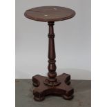 Victorian rosewood pedestal table, in the Gillows manner, (damaged), with moulded edge,