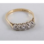 A diamond five stone ring,