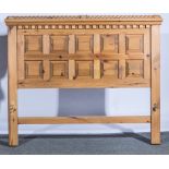 Modern pine double bed, panelled head and foot board, 156cm,