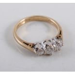 A diamond three stone ring,