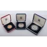 Collection of proof commemorative coins, mostly cased,