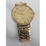 A gentleman's vintage rectangular wristwatch, 15 jewel Swiss movement marked D.T.S.