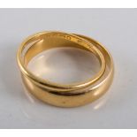 Two wedding bands, a 4.2mm wide band stamped 22ct, approximate weight 4 gms, ring size M, a 1.