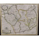 After Robert Morden, 'Leicestershire', a hand coloured map from Camden's Britannia,