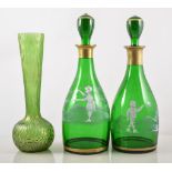 Various glass flower vases and others,