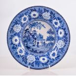 Collection of Victorian blue and white transfer printed ware plates, some by Rogers, (10).