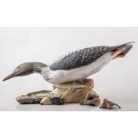 Royal Doulton figure of a Black Throated Loon, HN3500, (broken feet).