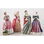 Four Royal Doulton figures, "Queen Elizabeth I", HN3099, "Mary Queen of Scots", HN3142,