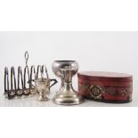 Box of silver-plated ware, teasets,