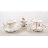 Six Limoges side plates, four piece Mary Clark afternoon teaset, by Crown Staffordshire,