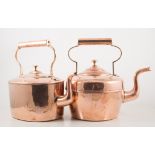 A quantity of copper ware, including three haystack measures, cider measure, bain-marie bowl,